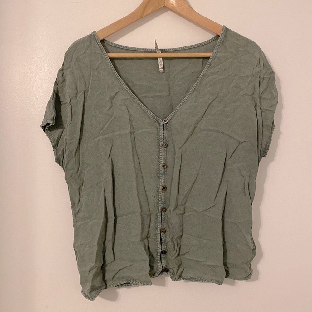 Sage Button up Blouse